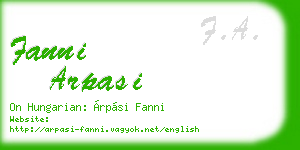 fanni arpasi business card